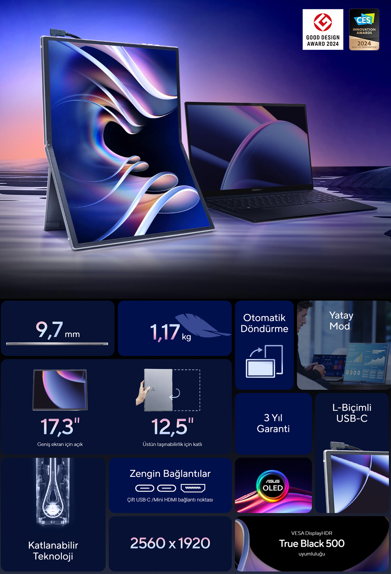 ASUS ZenScreen Fold OLED MQ17QH