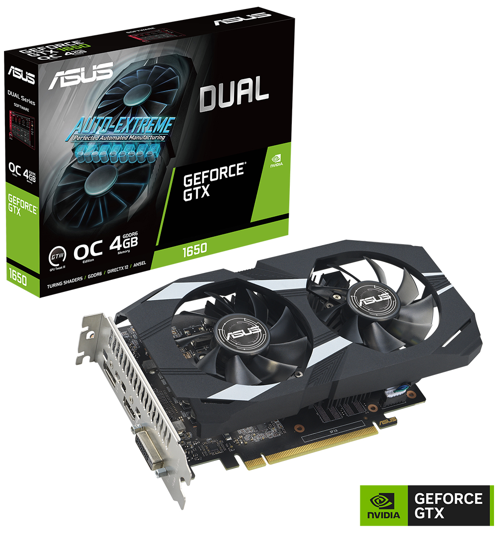 ASUS Dual GeForce® GTX 1650 OC Edition 4GB GDDR6 EVO