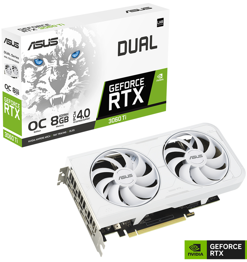 ASUS Dual GeForce RTX 3060 Ti White OC Edition 8GB GDDR6X